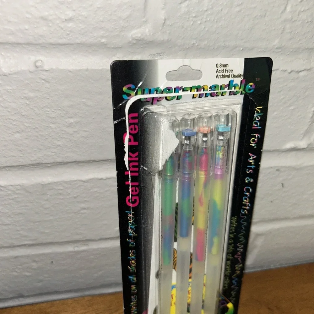Vintage 1990's Zebra Super Marble Rainbow Gel Pen Acid Free 0.8mm